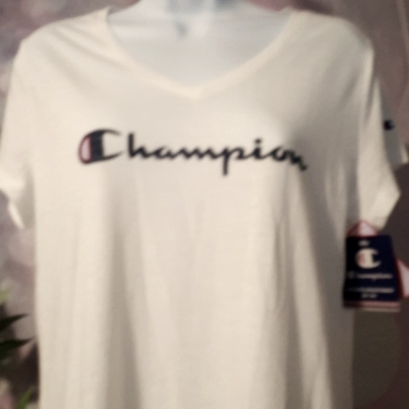 Champions woman's T-shirt. Red white and blue logo - Picture 2 of 7